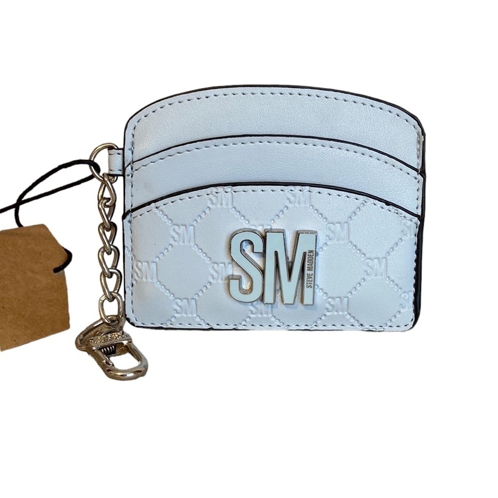 Steven Madden Card Holder & Keychain Light Blue New